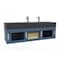Castello Usa Nile 60" Wall Mounted Blue Vanity With Black Top And Gold Handles CB-MC-60BLU-GLD-2053-BL - alternate 5